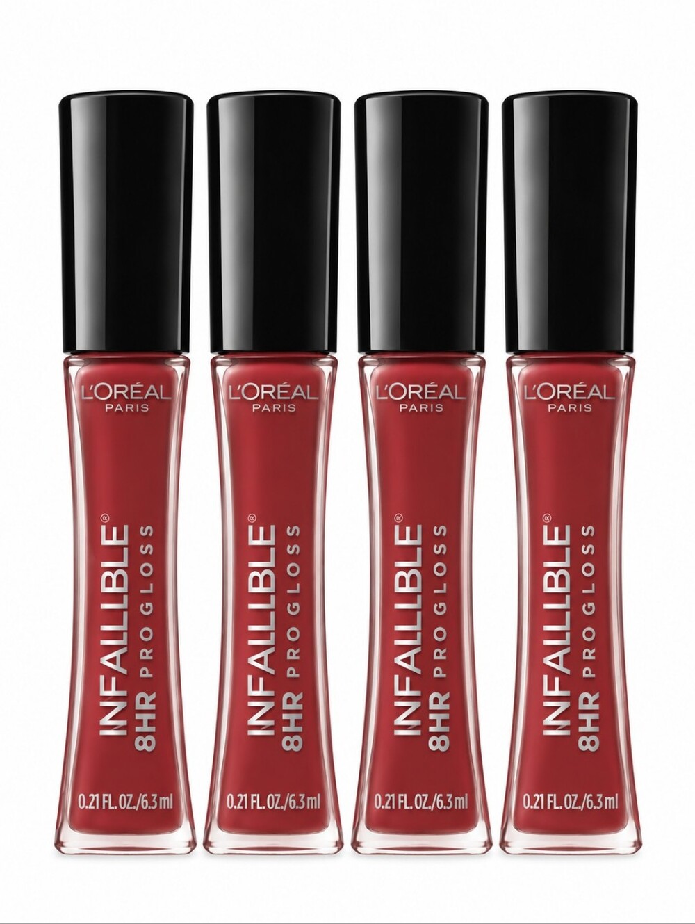 4 x L'Oreal Paris Infallible 8 HR Pro Gloss 340 Cherry Flash